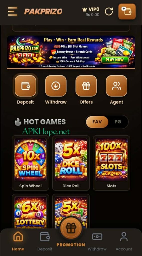 Pak Prizo game